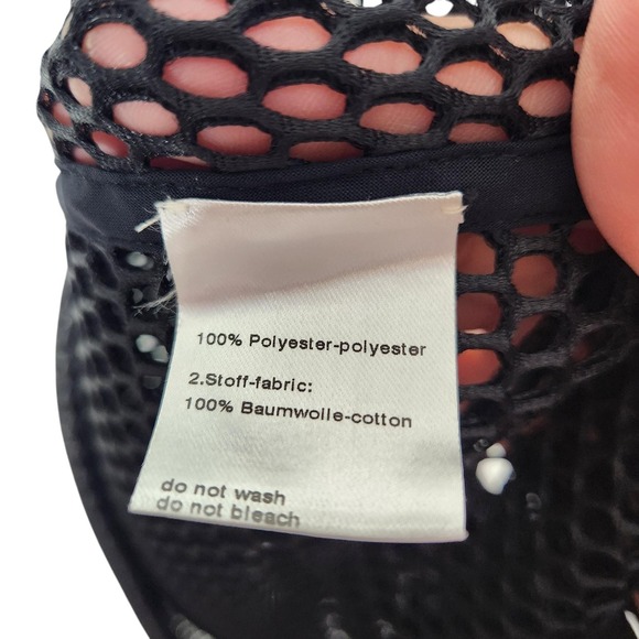 AKRIS Top Womens 8 Black Grid Shirt Mesh Fishnet High Neck Poncho Top Designer - Picture 12 of 12